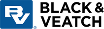 The logo for Black & Veatch, featuring a blue square with a white stylized 'BV' monogram on the left and the words 'BLACK & VEATCH' in bold black text on a white background on the right.