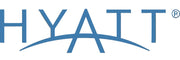 The blue and white Hyatt logo with a registered trademark symbol on a plain white background.