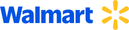 Walmart logo with blue text and yellow starburst icon